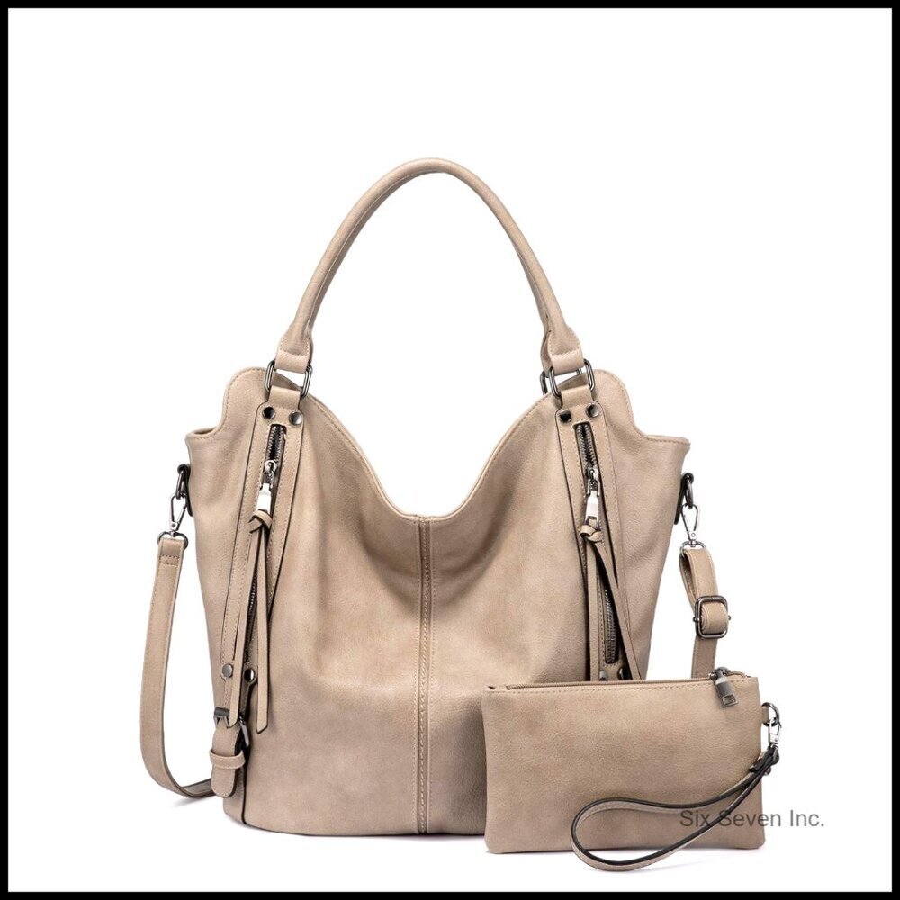 Large PU Leather Tote Bag Hobo Purse Adjustable Strap Classic Fashion Handbag